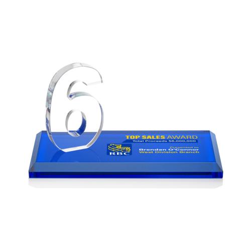 Corporate Awards - Northam Milestone Full Color Blue Number Crystal Award
