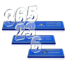 Employee Gifts - Northam Milestone Full Color Blue Number Crystal Award