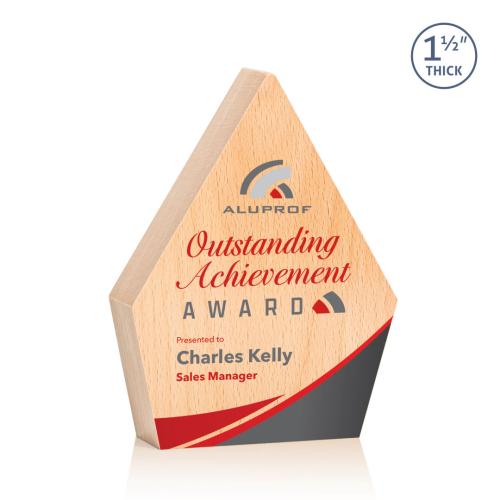Corporate Awards - Leeds Full Color Diamond Wood Award