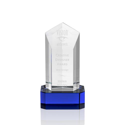 Corporate Awards - Jolanda Blue  on Base Obelisk Crystal Award