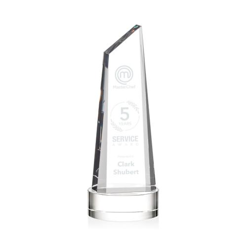 Corporate Awards - Akron Clear on Base Obelisk Crystal Award