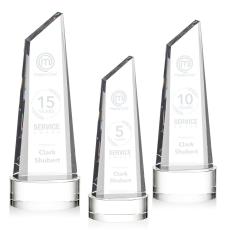 Employee Gifts - Akron Clear on Base Obelisk Crystal Award