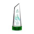 Akron Full Color Green on Base Obelisk Crystal Award