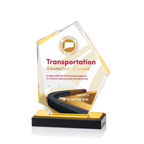 Corporate Awards - Driffield Full Color Gold Sail Acrylic Award