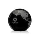 Globe with Frosted Land - Black