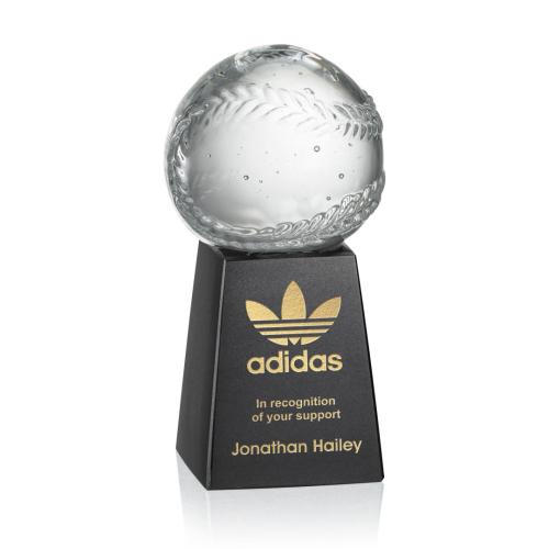 Corporate Awards - Sports Balls Spheres on Marble Crystal Award