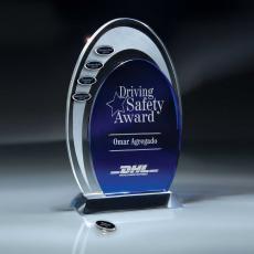 Employee Gifts - Blue And Optic Crystal Arches Perpetual Award