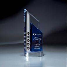 Employee Gifts - Blue And Optic Crystal Peak Perpetual Award