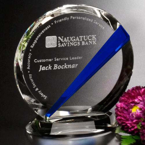 Corporate Awards - Crystal D Awards - Danbury Indigo Circle