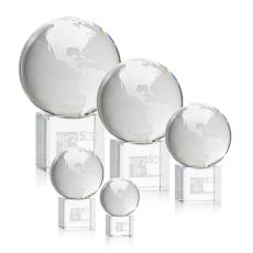 Employee Gifts - Globe on Cube Spheres Crystal Award