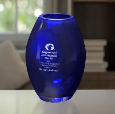 Employee Gifts - Cobalt Barrel Vase
