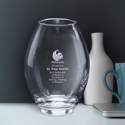 Corporate Awards - Crystal D Awards - Clear Barrel Vase