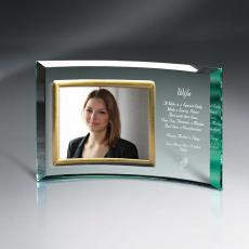 Employee Gifts - Jade Glass Crescent With Frame