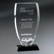 Employee Gifts - Reflective Glass Shield and Diamond Award