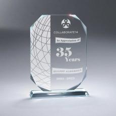 Employee Gifts - Beveled Octagon Crystal Plaque