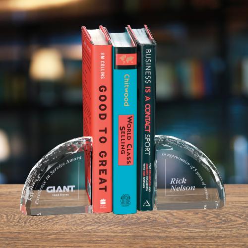 Corporate Awards - Crystal D Awards - Arch Bookends