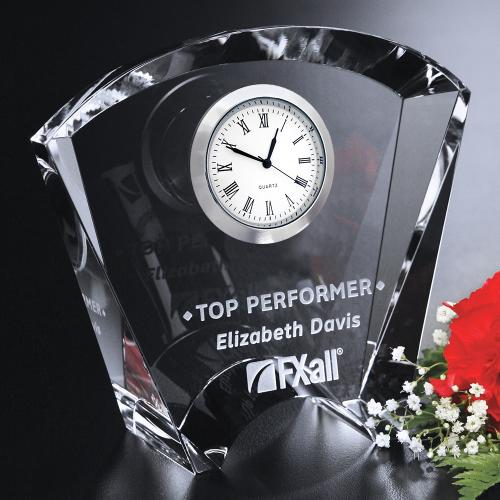 Corporate Awards - Crystal D Awards - Fanfare Clock