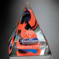 Employee Gifts - Swirl Pyramid - Red/Blue