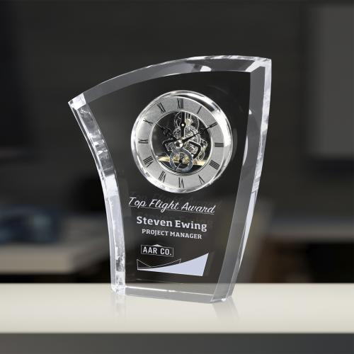 Corporate Awards - Crystal D Awards - Barbour Clock