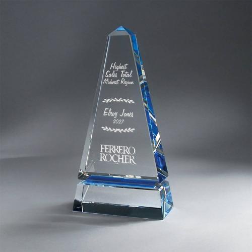 Corporate Awards - Crystal Awards - Blue Monolith Crystal Award