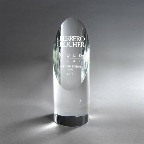Corporate Awards - Crystal Awards - Slant Top Crystal Cylinder Award