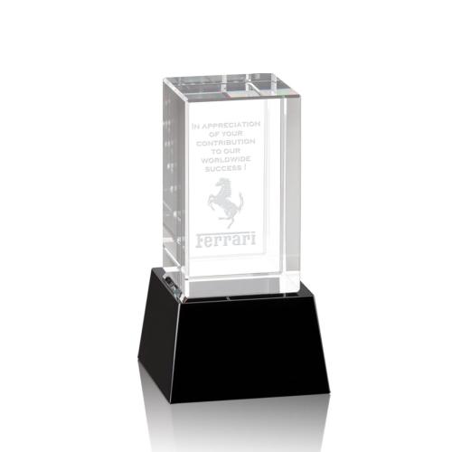 Corporate Awards - Crystal Awards - Crystal Pillar Awards - Robson Black on Base Obelisk Crystal Award