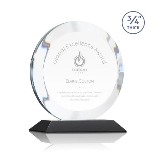 Corporate Awards - Crystal Awards - Gibralter Black Circle Crystal Award