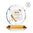 Gibralter Full Color Amber Circle Crystal Award