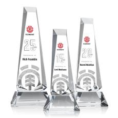 Employee Gifts - Rustern Full Color Clear on Base Obelisk Crystal Award