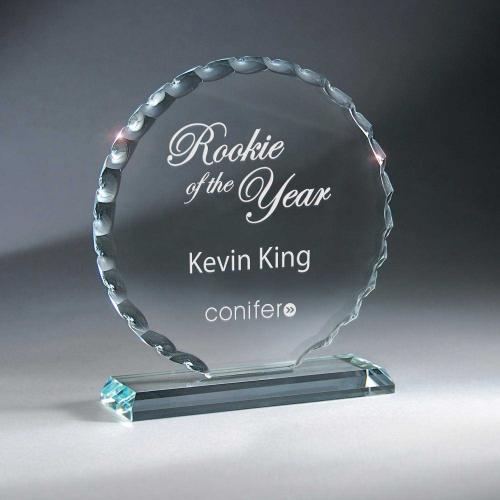 Corporate Awards - Glass Awards - Faceted Circle Award