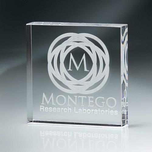 Corporate Awards - Acrylic Corporate Awards - Freestanding Acrylic Block Square