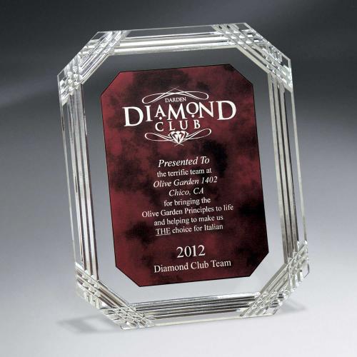 Corporate Awards - Acrylic Awards - Diamond Carved Octagon Plaque