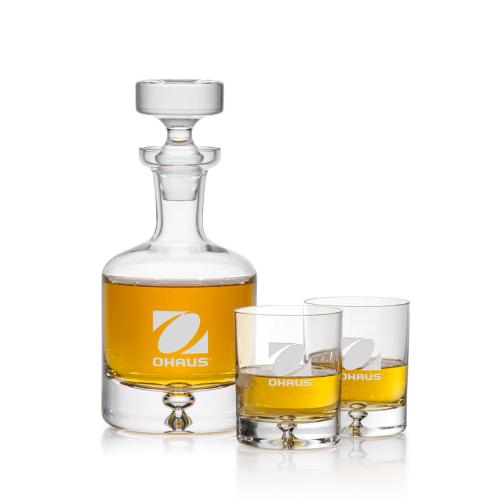 Corporate Recognition Gifts - Etched Barware - Wellington Decanter Set