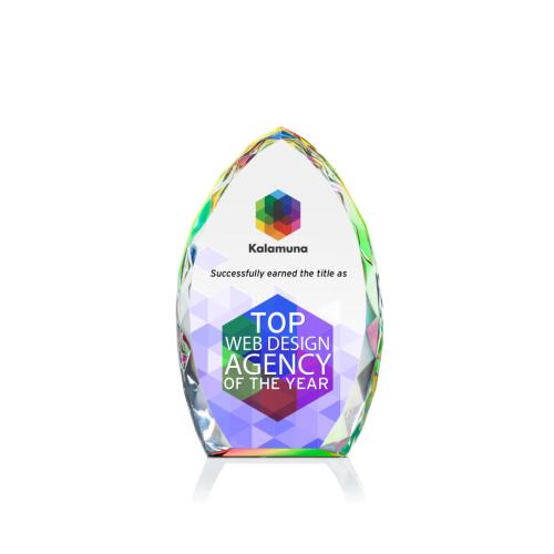 Corporate Awards - Full Color Awards - Wilton Full Color Prismatic Arch & Crescent Crystal Award
