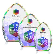 Employee Gifts - Wilton Full Color Prismatic Arch & Crescent Crystal Award