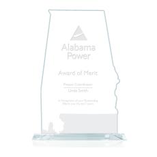 Employee Gifts - State Map  Alabama Abstract / Misc Glass Award