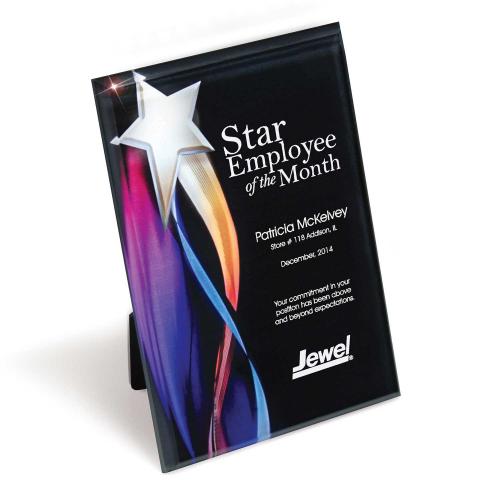 Corporate Awards - Acrylic Awards - Streaming Star Acrylic Plaque With Hanger/Easel