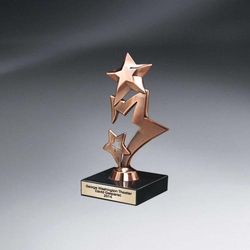 Corporate Awards - Metal Awards - Cascade Metal Stars On Genuine Italian Marble Base