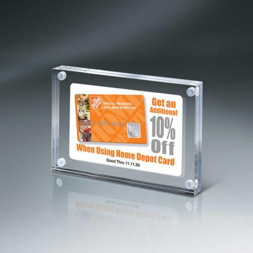Corporate Awards - Acrylic Awards - Magnetic Entrapment With Lasered Clear Front And Clear Back Acrylic