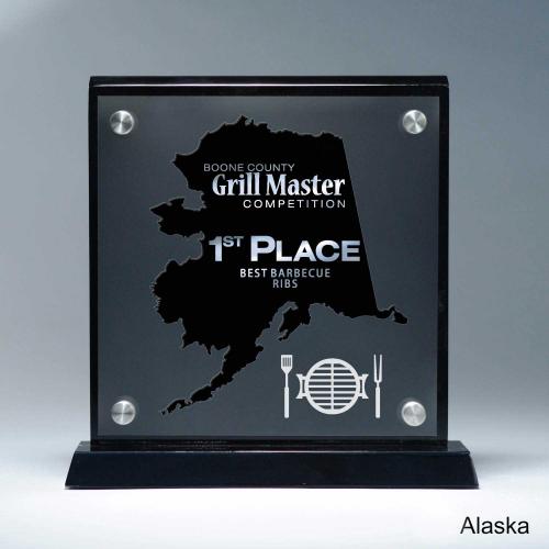 Corporate Awards - Acrylic Awards - Frosted Acrylic Cutout Alaska Award