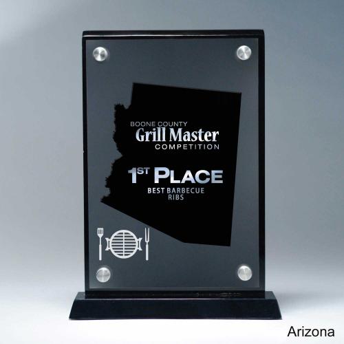 Corporate Awards - Acrylic Awards - Frosted Acrylic Cutout Arizona Award