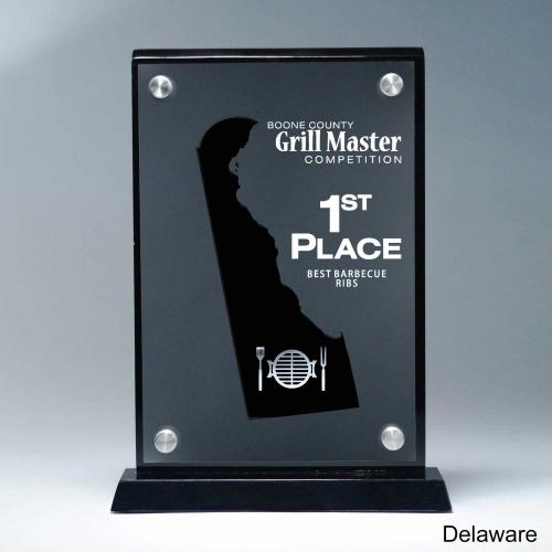 Corporate Awards - Acrylic Awards - Frosted Acrylic Cutout Delaware Award