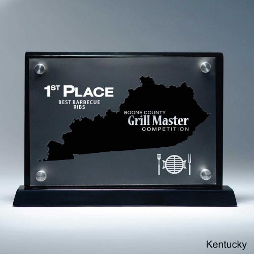 Corporate Awards - Acrylic Awards - Frosted Acrylic Cutout Kentucky Award