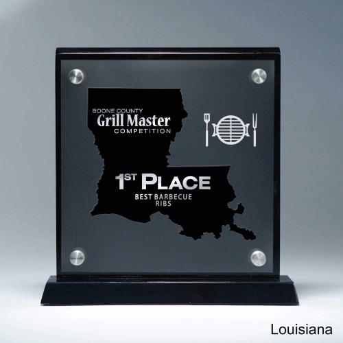 Corporate Awards - Acrylic Corporate Awards - Frosted Acrylic Cutout Louisiana Award