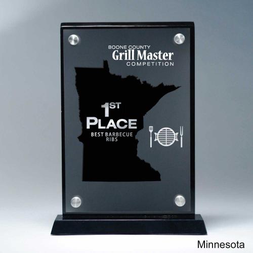 Corporate Awards - Acrylic Corporate Awards - Frosted Acrylic Cutout Minnesota Award
