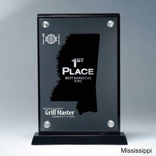 Corporate Awards - Acrylic Corporate Awards - Frosted Acrylic Cutout Mississippi Award