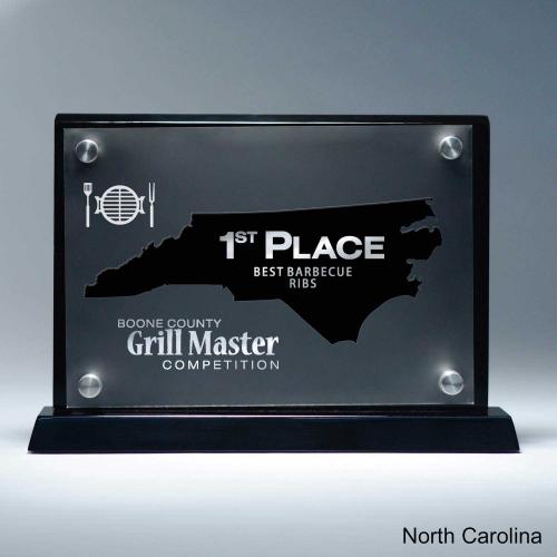 Corporate Awards - Acrylic Corporate Awards - Frosted Acrylic Cutout North Carolina Award