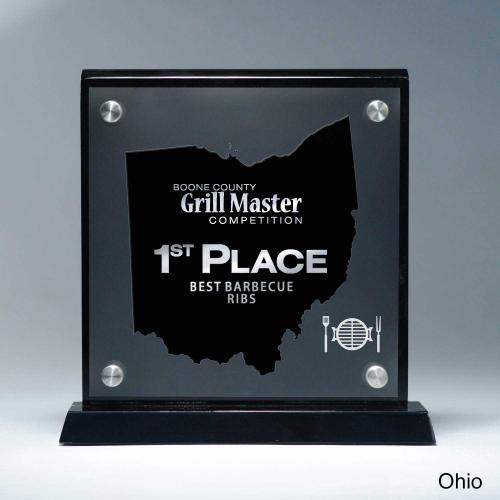 Corporate Awards - Acrylic Corporate Awards - Frosted Acrylic Cutout Ohio Award