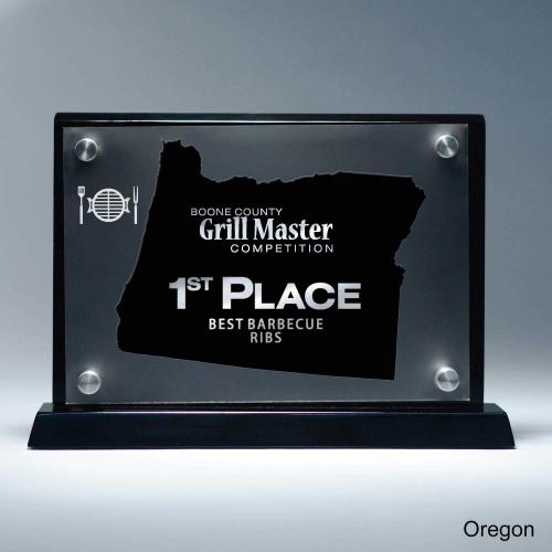 Corporate Awards - Acrylic Corporate Awards - Frosted Acrylic Cutout Oregon Award