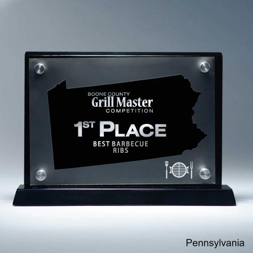Corporate Awards - Acrylic Corporate Awards - Frosted Acrylic Cutout Pennsylvania Award
